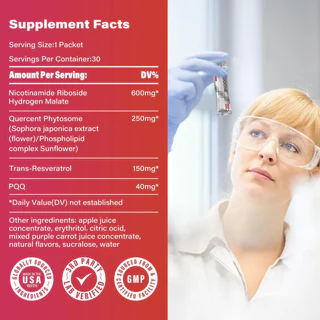 ZOOONE NR1000-NAD+ Berry Flavor Drink Mix for Skin Aging Support, Energy, and Focus - 30 Pack