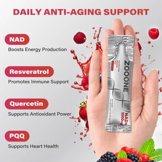 ZOOONE NR1000-NAD+ Berry Flavor Drink Mix for Skin Aging Support, Energy, and Focus - 30 Pack